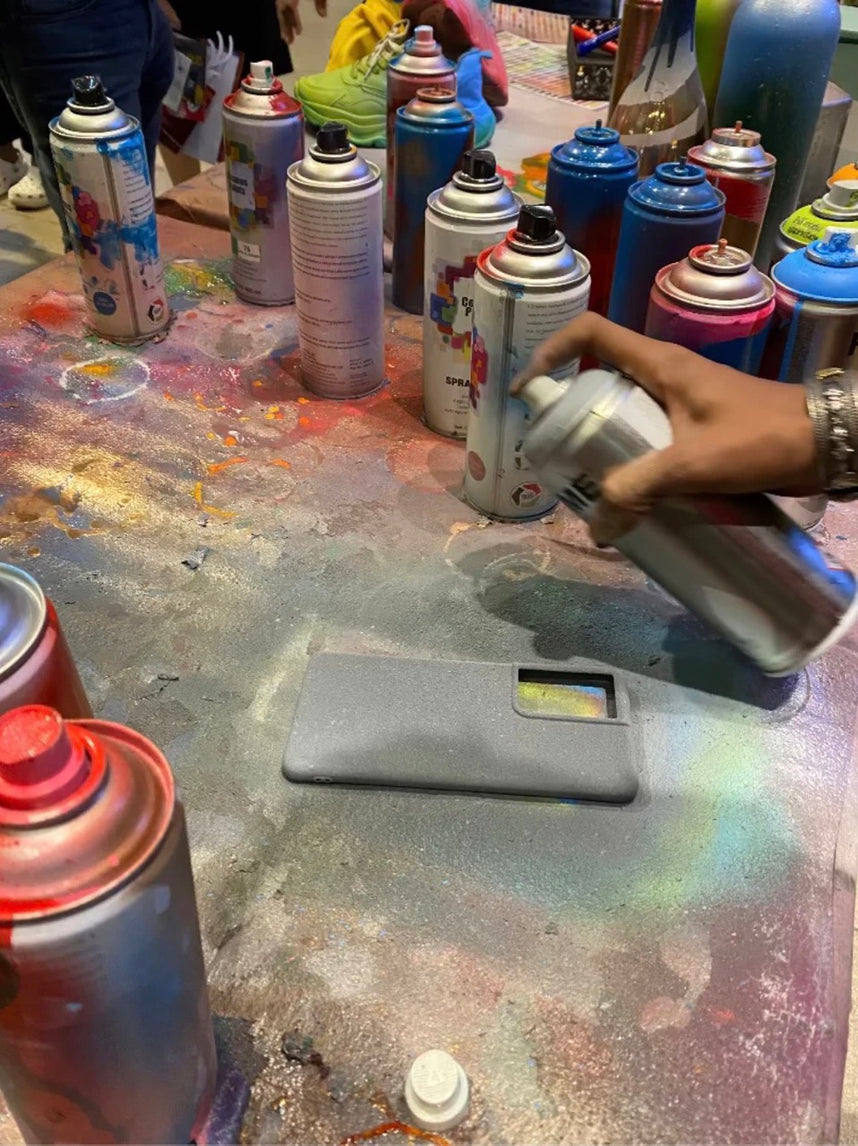 Mobile Cover Diy Spray with Cosmos Paints